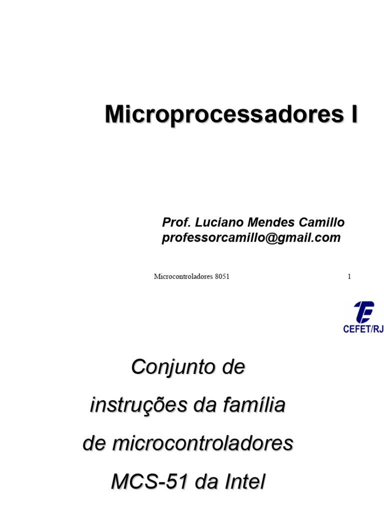 MICROPROC-I AULA 09 - Conj Instrucoes 8051 | PDF | Ciência da ...