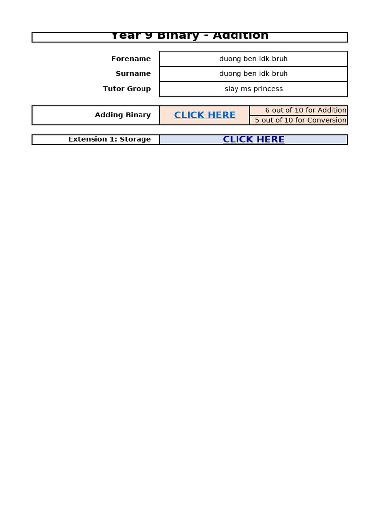 Year 9 Binary Addition Basics | PDF | Byte | Computer Data Storage