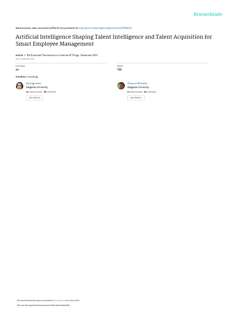 Artificial Intelligence Shaping | PDF | Recruitment | Artificial ...