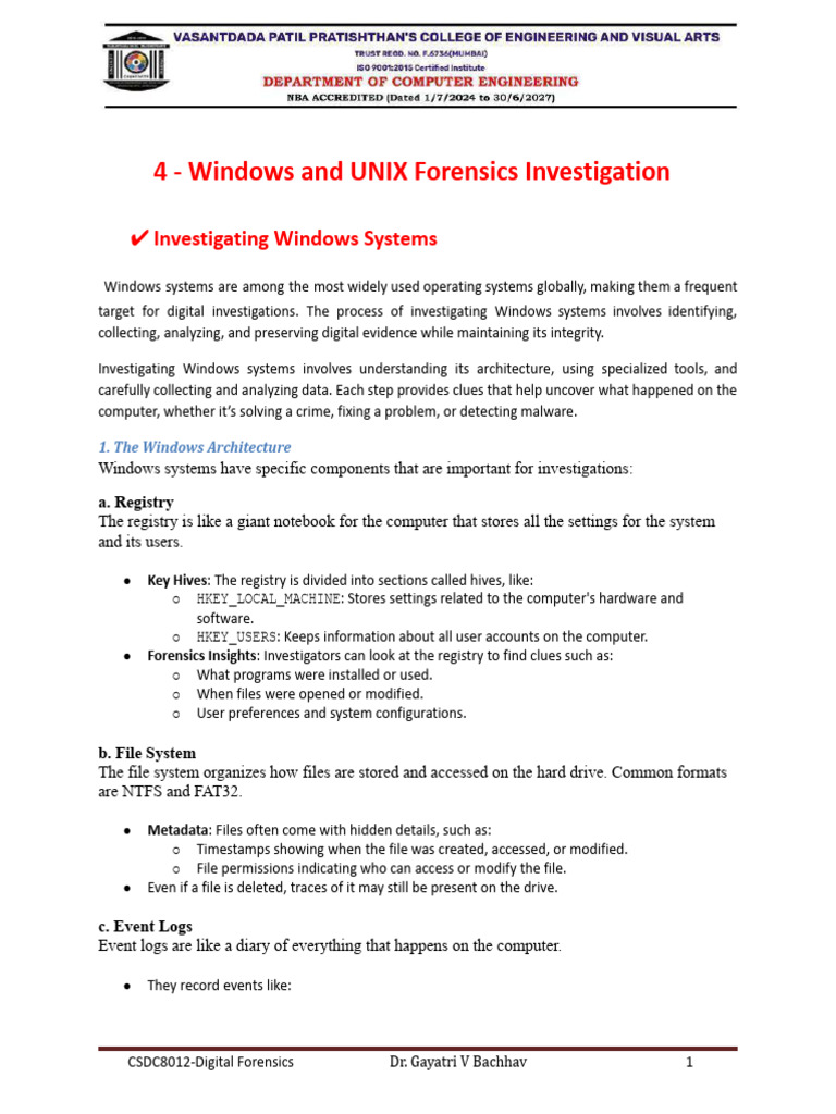 Windows Forensics: Key Evidence Insights | PDF | Windows Registry ...