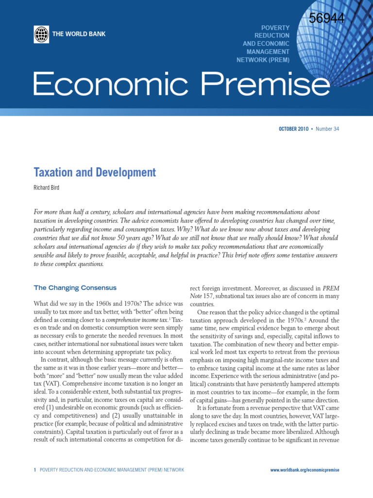 WORLD BANK Taxation and Development | PDF | Taxes | Income