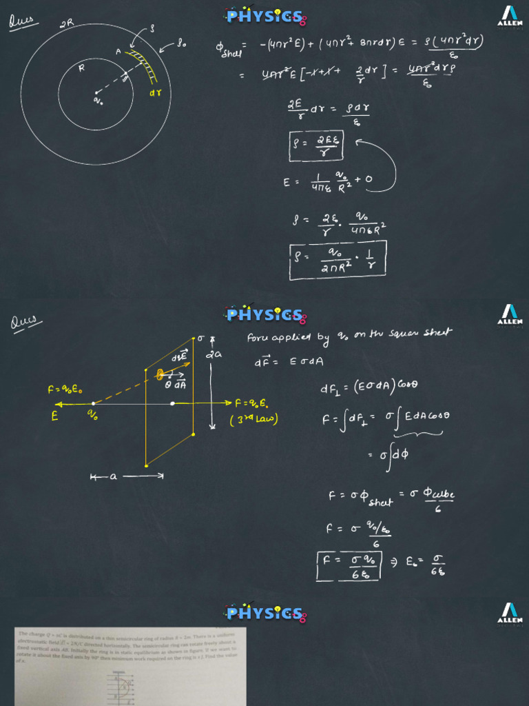 Electric Field in Charged Sphere System | PDF | Physics | Physical ...