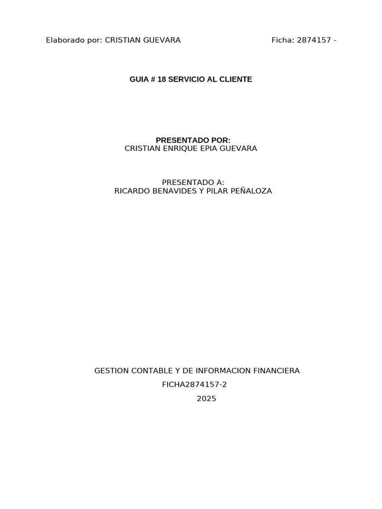 Guía de Servicio al Cliente 2025 | PDF | Calidad (comercial ...