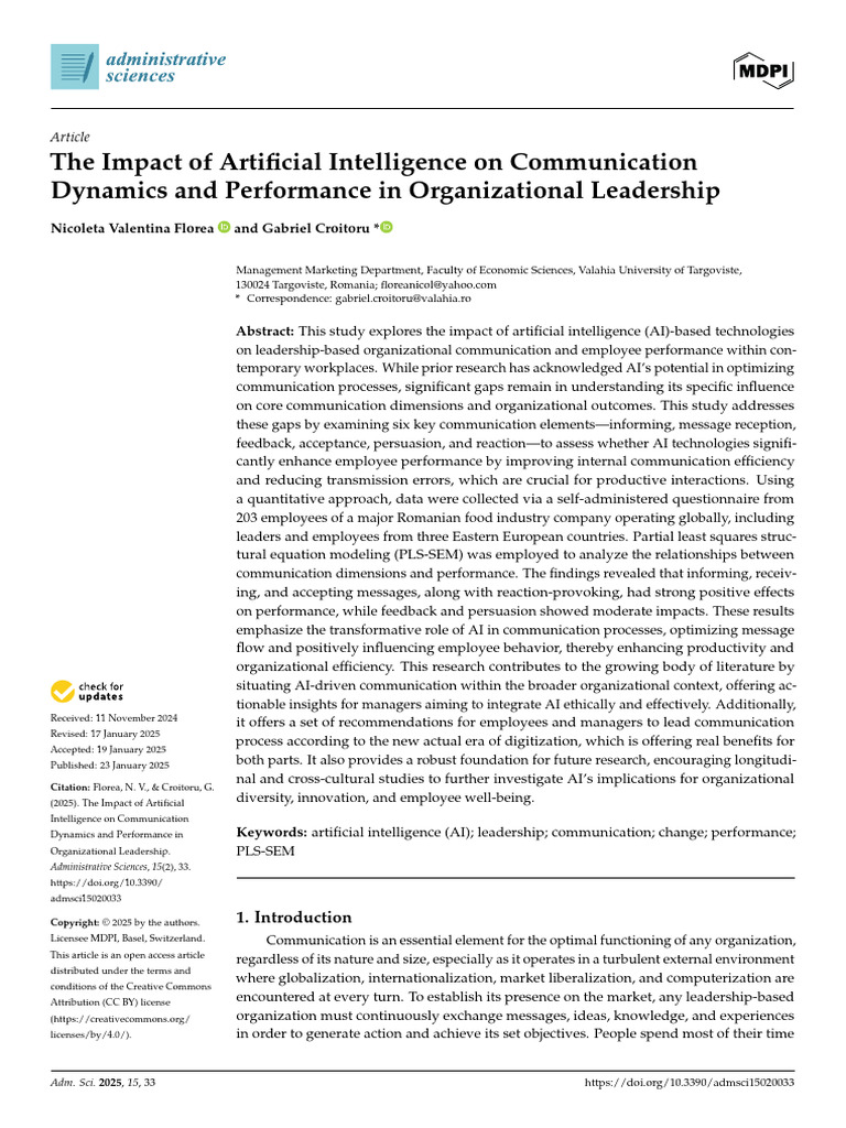 The Impact of Artificial Intelligence On Communica | PDF ...