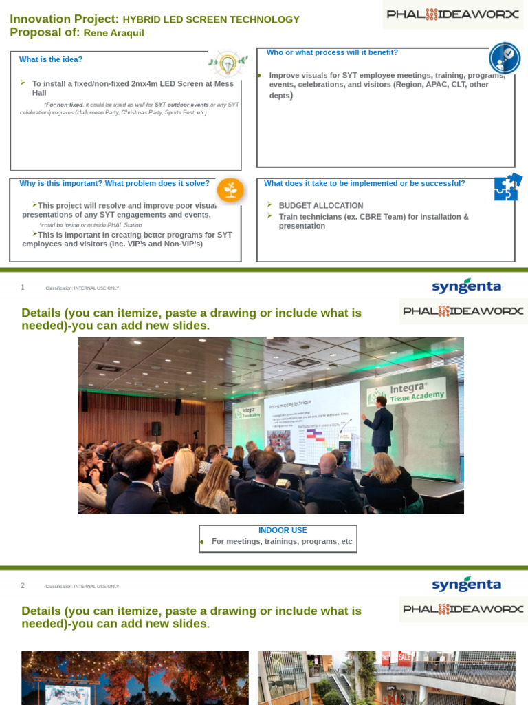 Hybrid LED Screen Proposal for SYT | PDF | Capital Expenditure ...