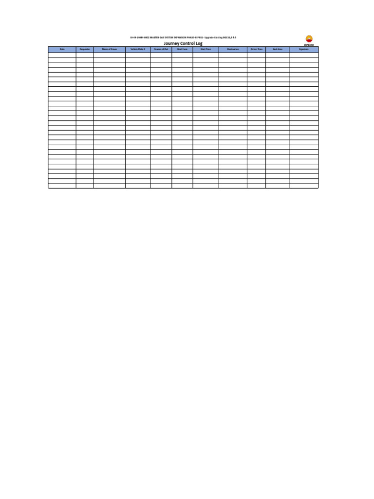 Jouney Control Log | PDF