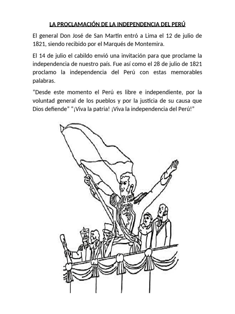 Palabras de San Martín en la Independencia | PDF