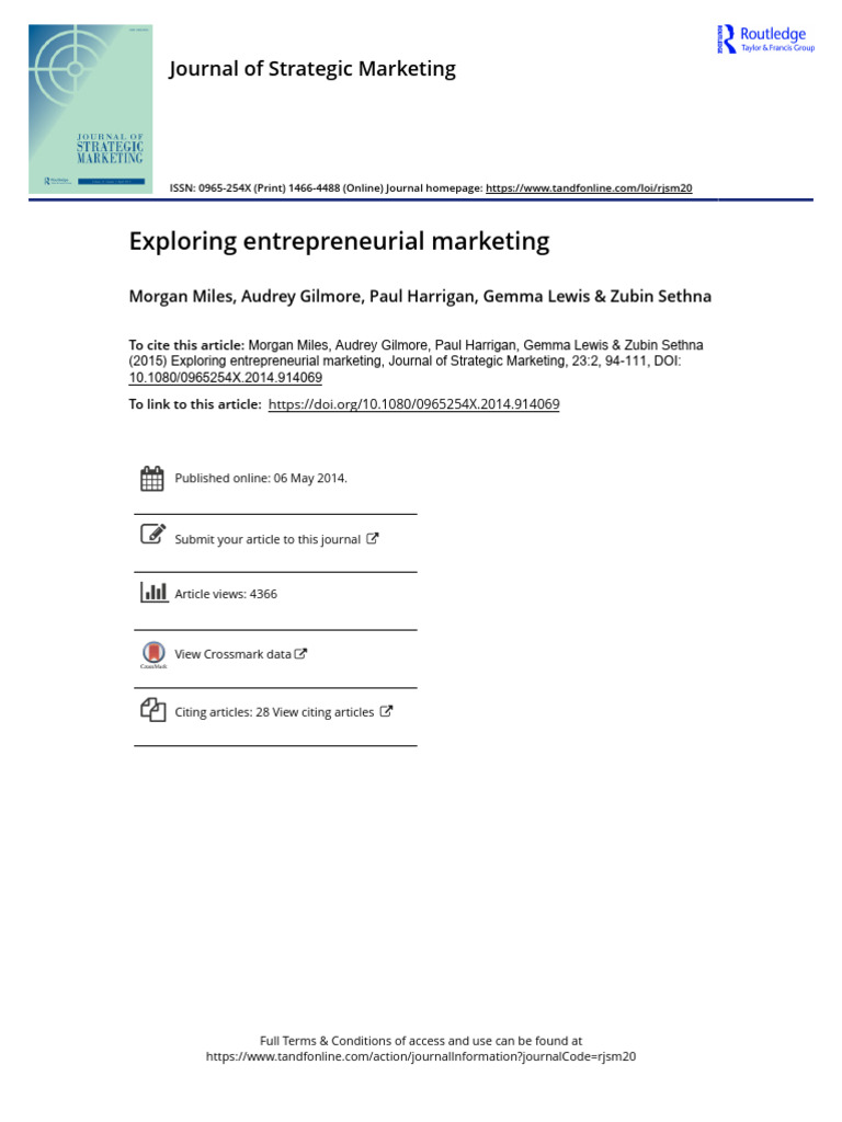 Exploring Entrepreneurial Marketing Theory | PDF | Entrepreneurship ...