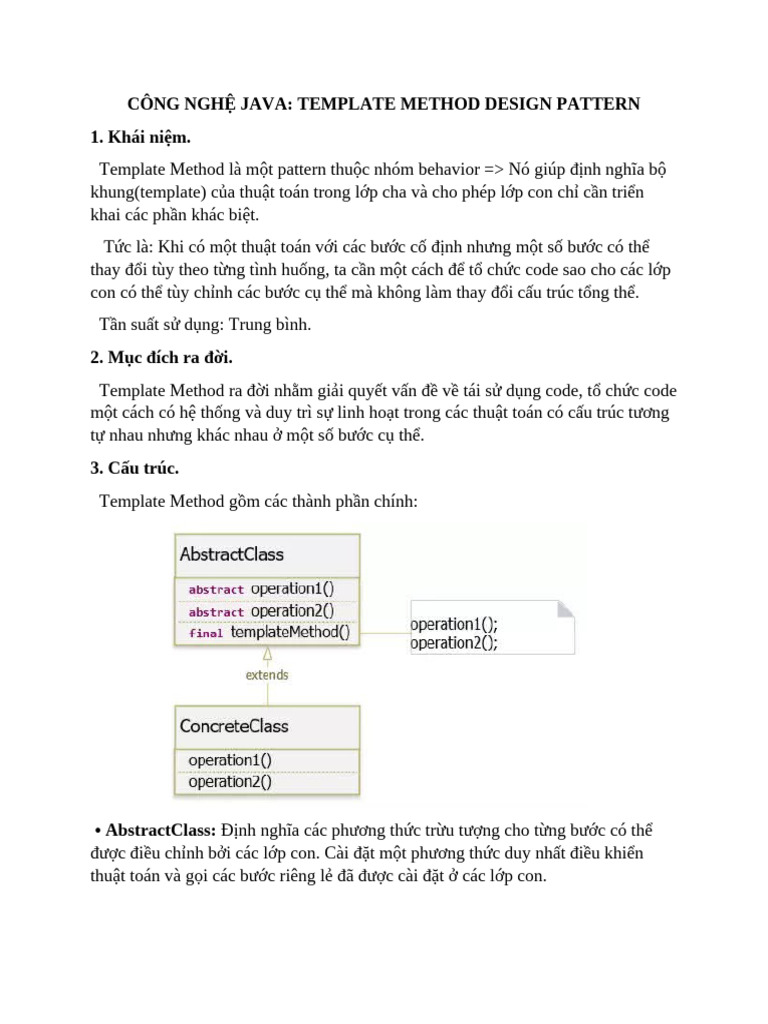 TEMPLATE METHOD - DESIGN PATTERN | PDF