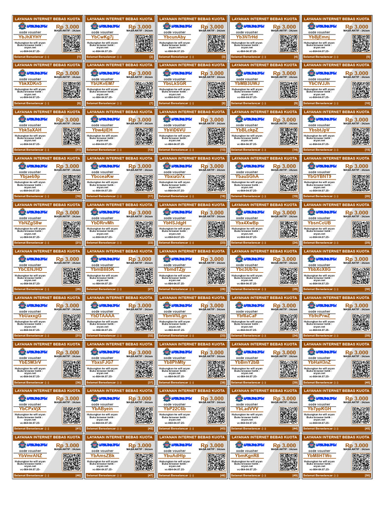 Voucher Internet Bebas Kuota 24 Jam | PDF