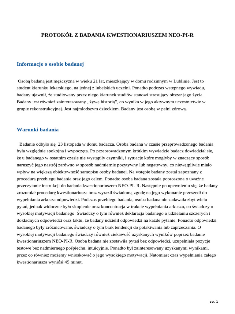 Raport Neo - Pi - R | PDF