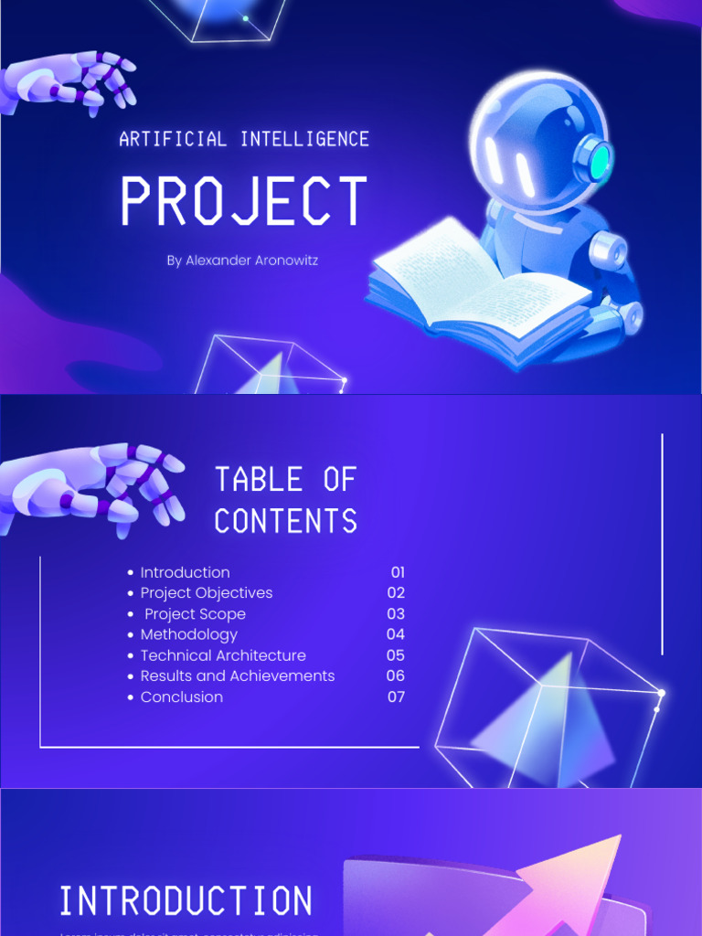 Blue Futuristic Illustrative Artificial Intelligence Project ...