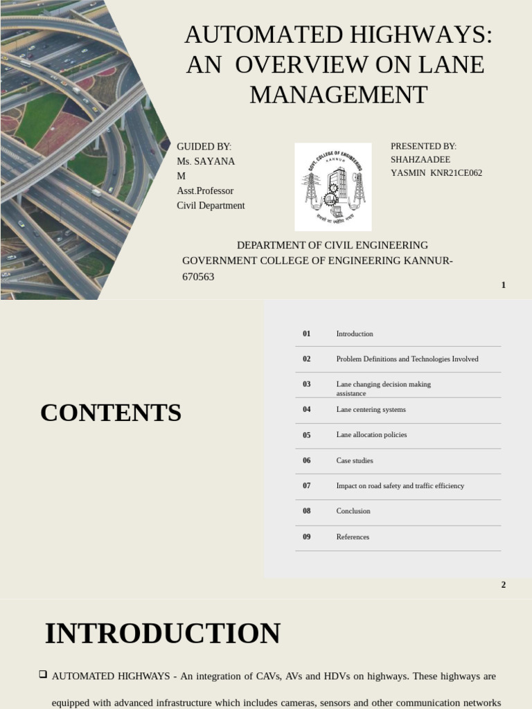 Automated Highwaysan Overview on Lane Management (1) | PDF | Traffic | Road