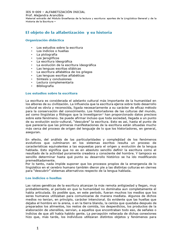 Historia de la Escritura y Alfabetización | PDF | Escritura | Sílaba