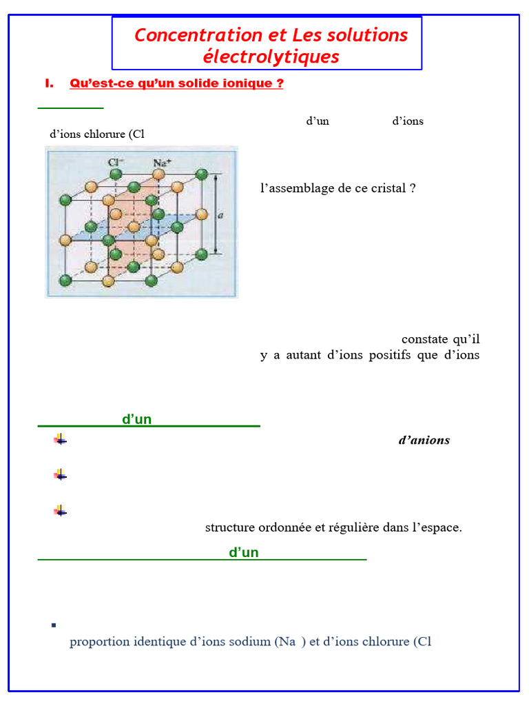 Solutions électrolytiques et dissolution | PDF | Ion | Polarité (chimie)
