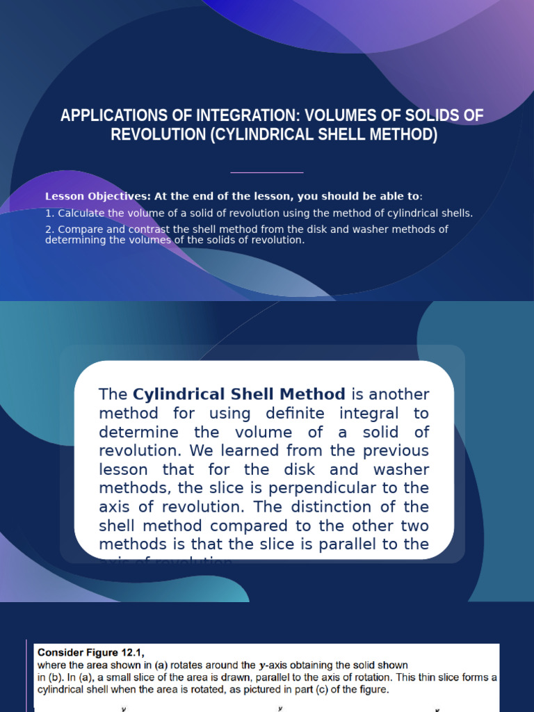 Cylindrical Shell Method for Volumes | PDF