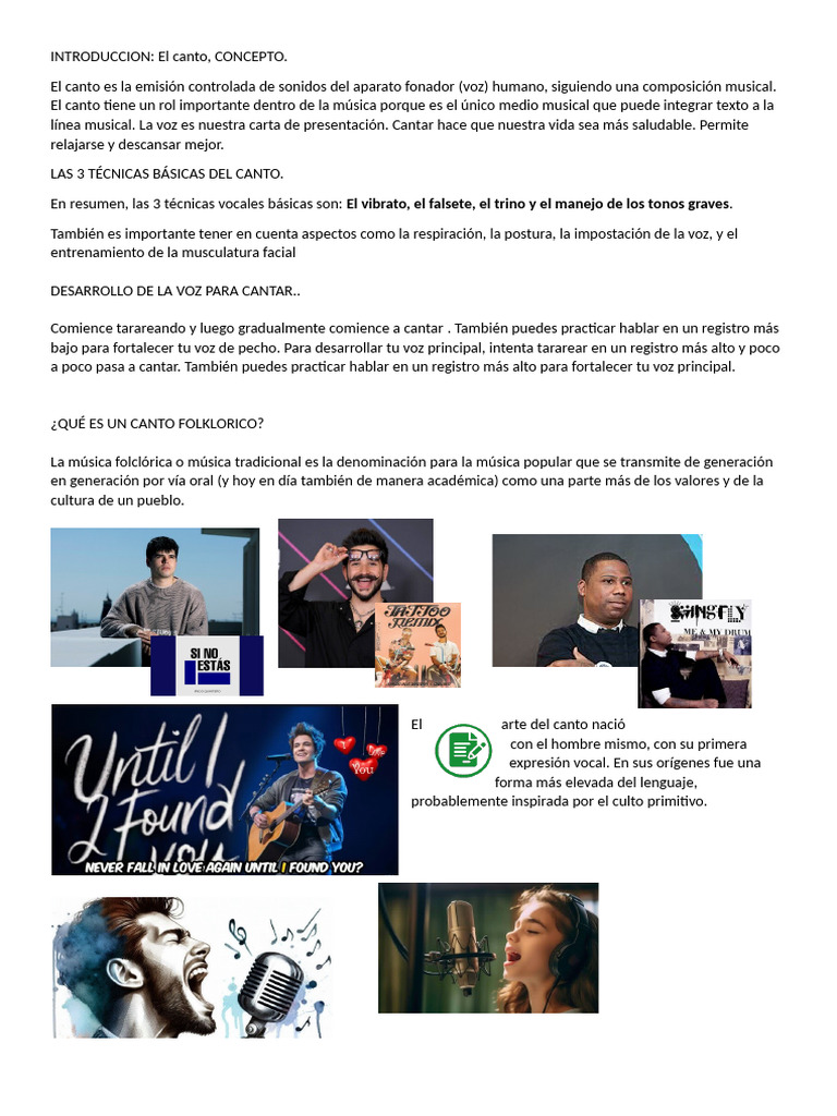 Introduccion Del Canto y Teatro | PDF | Canto | Musicología