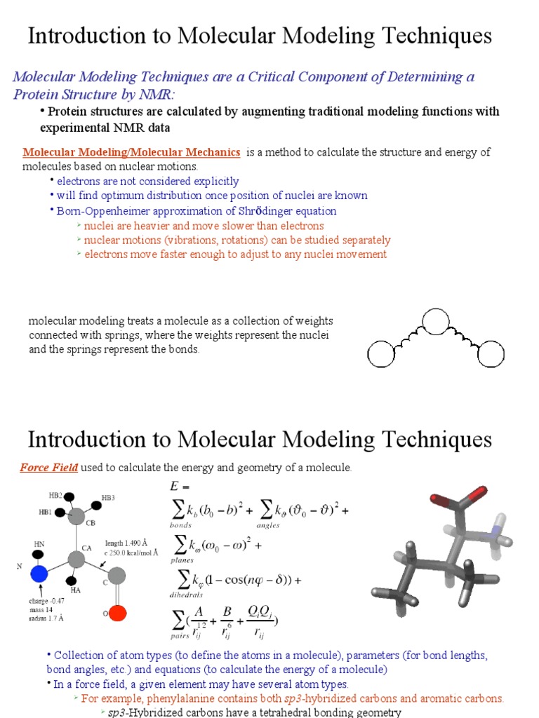 Intro 2 Molecular Modelling & Molecular Mechanics PDF Protein