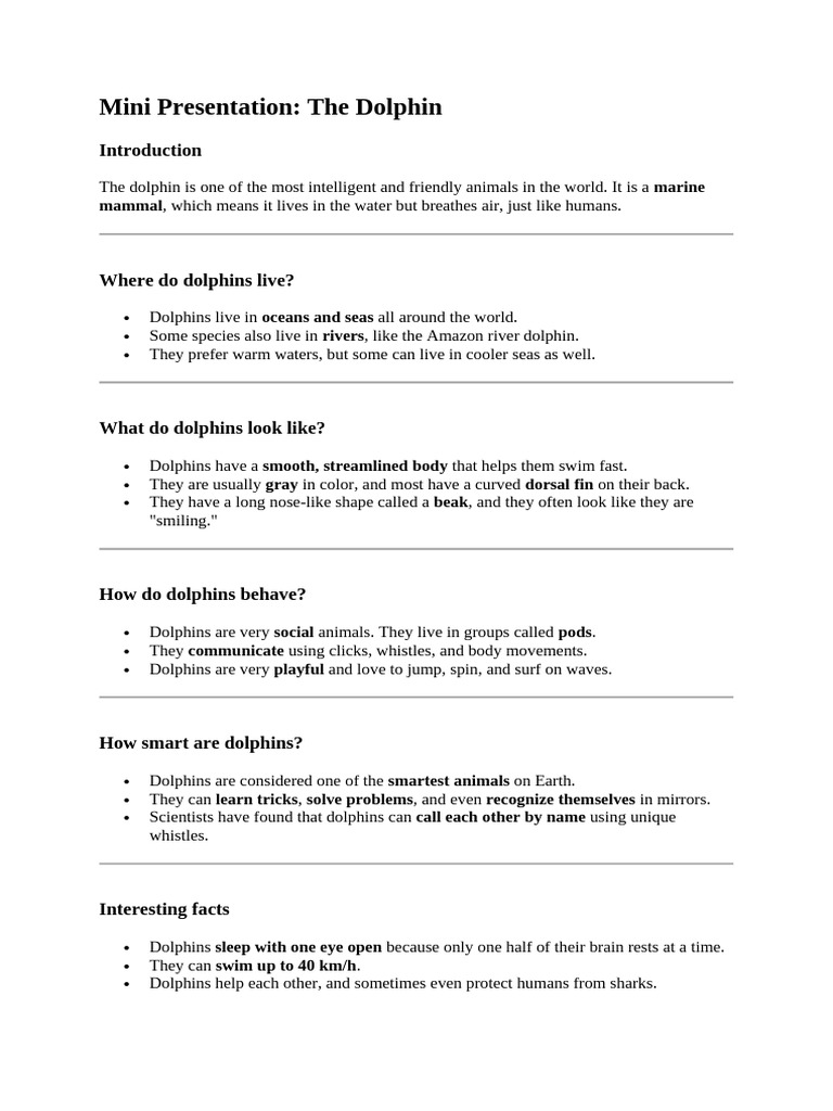 Dolphins | PDF