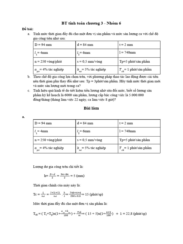 BT Tính Toán C3 - TCDM2 | PDF