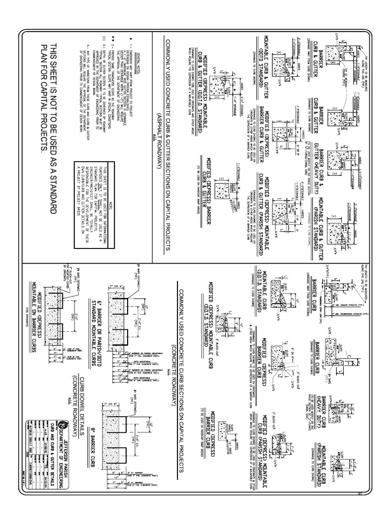 Curb and Curb and Gutter Details PDF | PDF