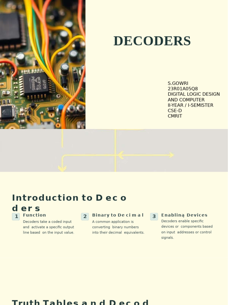 Decoders in Design and Computer Organization | PDF | Logic Gate | Input ...
