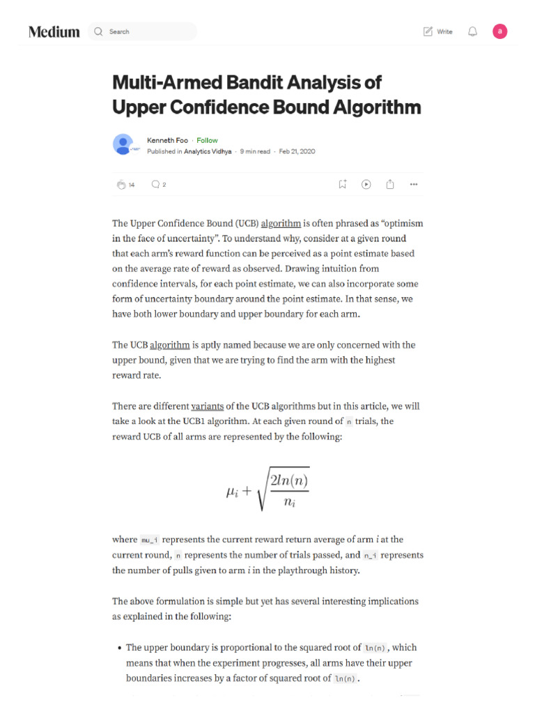 Multi-Arm-Bandit Problem | PDF