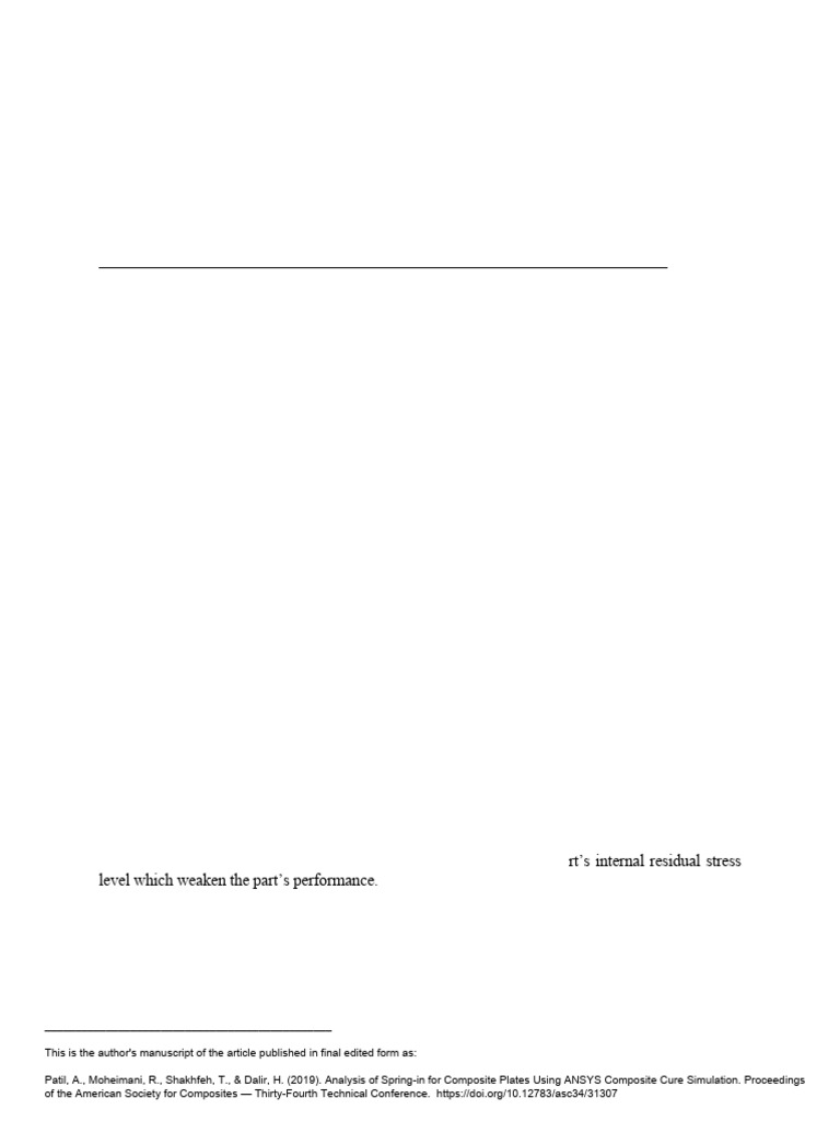 Composite Spring-in Analysis with ANSYS | PDF | Composite Material ...