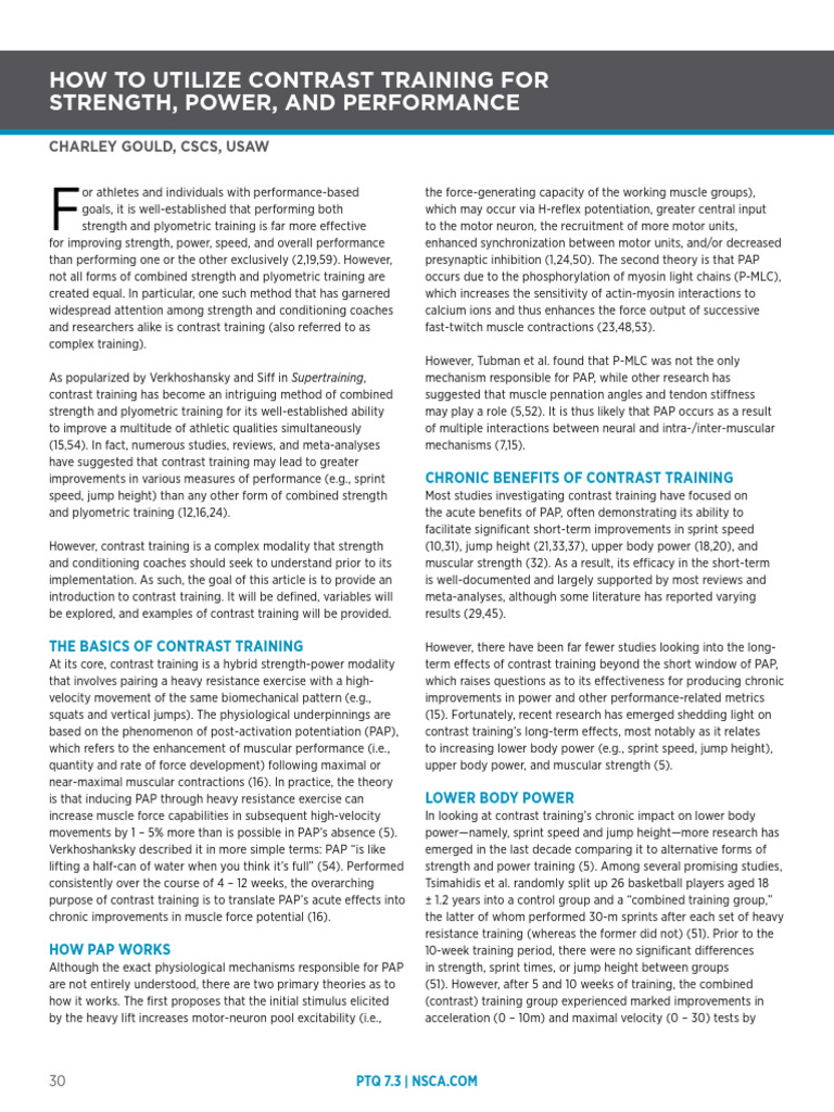 PTQ 7.3.8 How To Utilize Contrast Training For Strength Power and ...