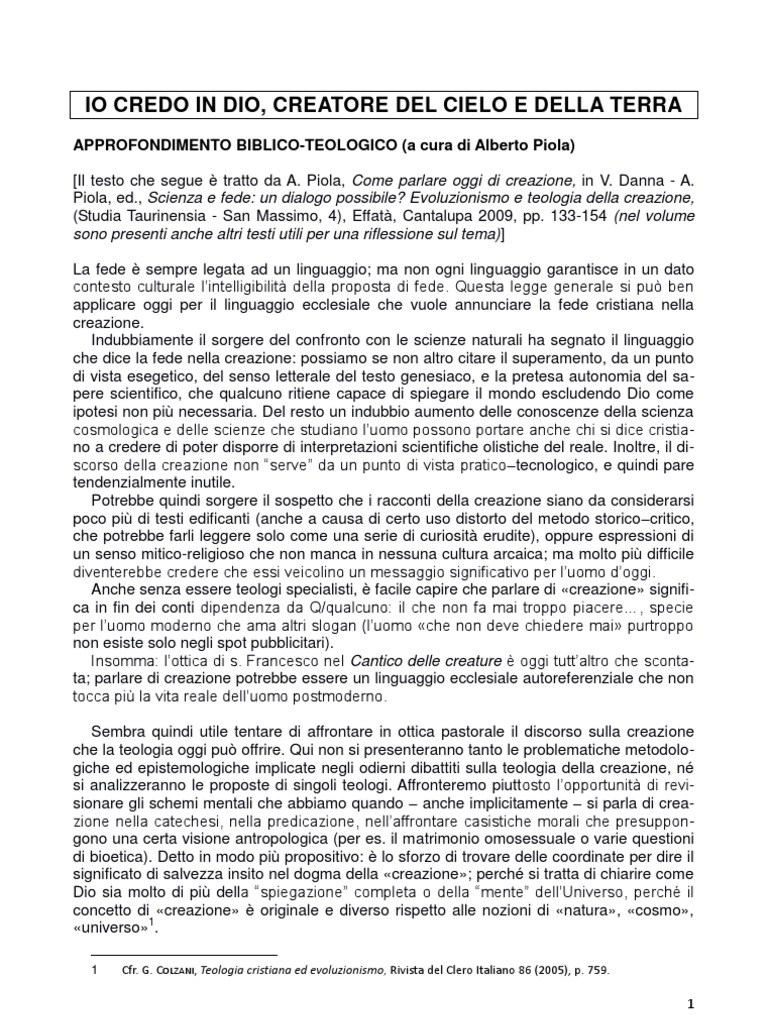 3 - Io Credo in Dio Creatore | PDF
