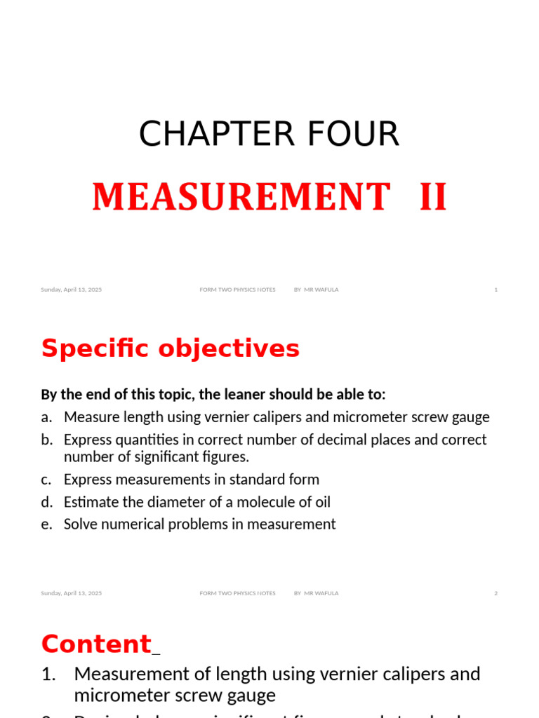 Measurement Techniques in Physics Form 2 | PDF