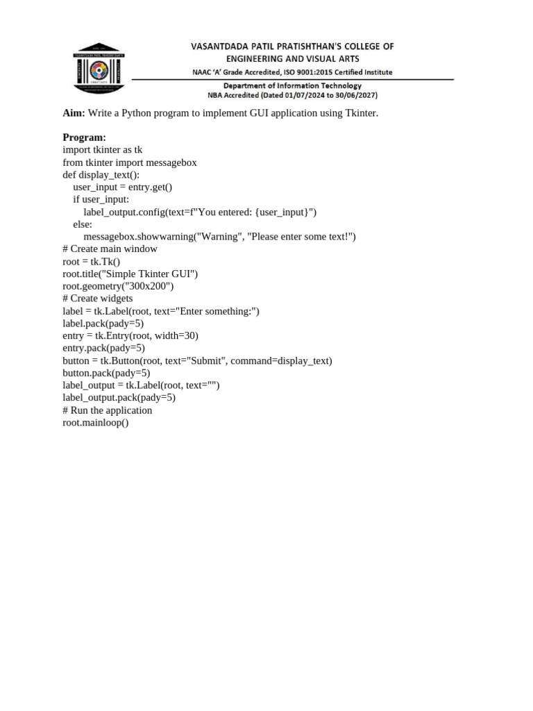 Aim: Program | PDF