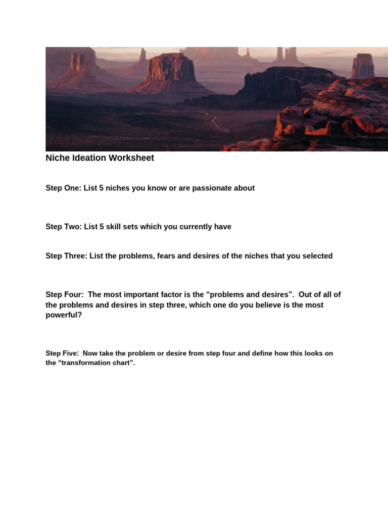 Niche Selection and Skill Development Guide | PDF