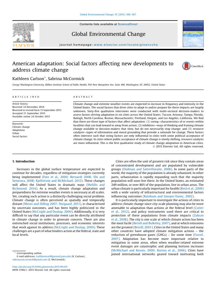 American Adaptation | PDF | Climate Change Mitigation | Risk