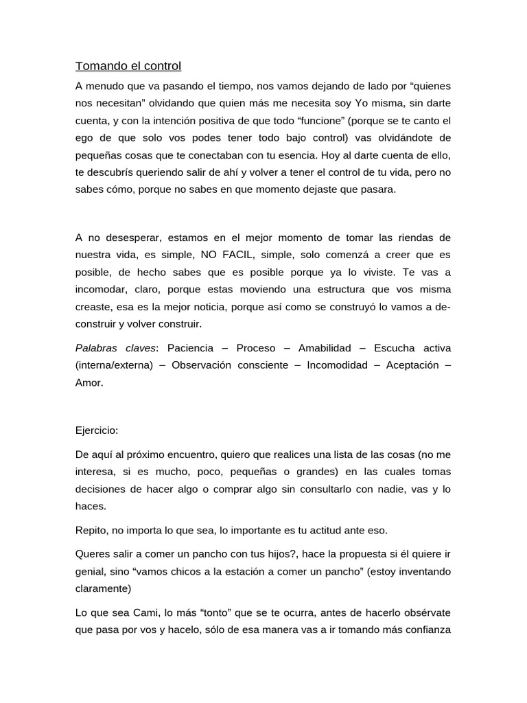 Recupera el Control de Tu Vida | PDF