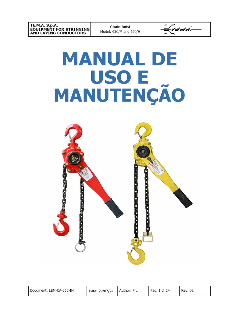 Manual de Uso e Manutenção 650 - M - 650 - H | PDF | Corrente elétrica