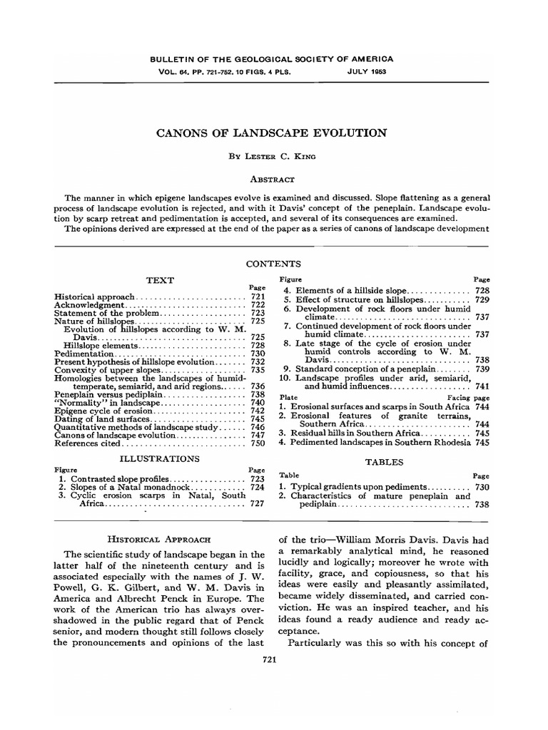 CANONS OF LANDSCAPE EVOLUTION | PDF | Erosion | Physical Geography