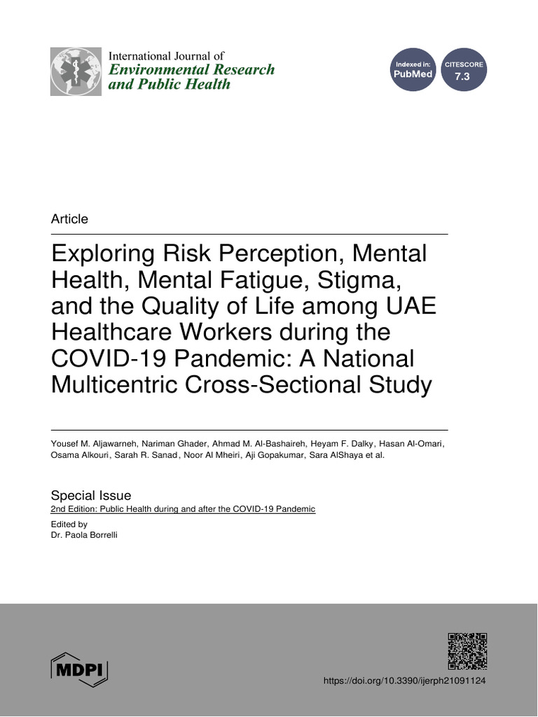 Ijerph 21 01124 With Cover | PDF | Mental Disorder | Mental Health