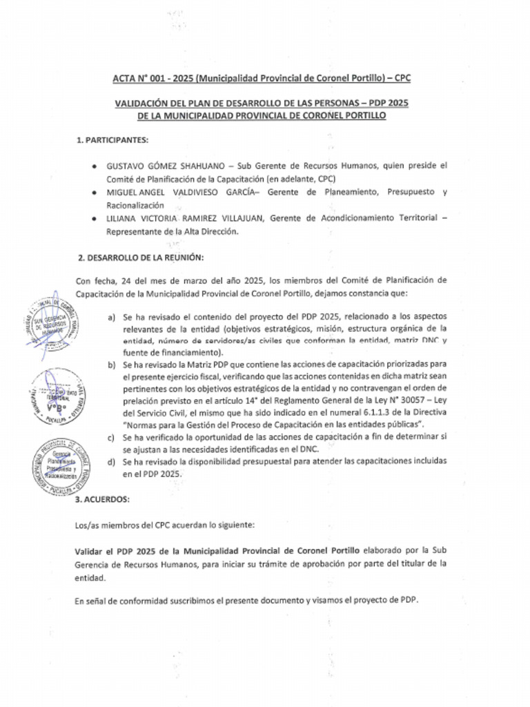 Acta N001-2025-MPCP | PDF
