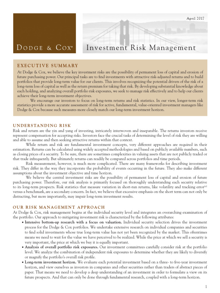 Investment Risk Management Strategies | PDF | Financial Risk | Investing
