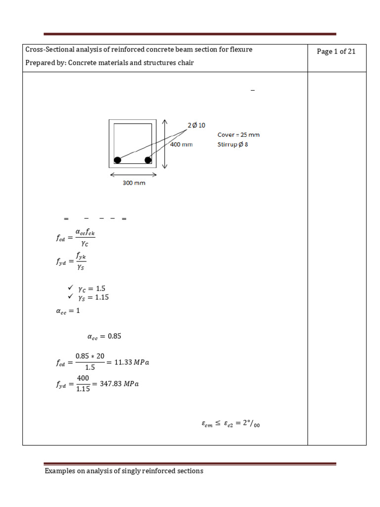 Reinforced Concrete Beam Analysis Guide | PDF | Bending | Beam (Structure)
