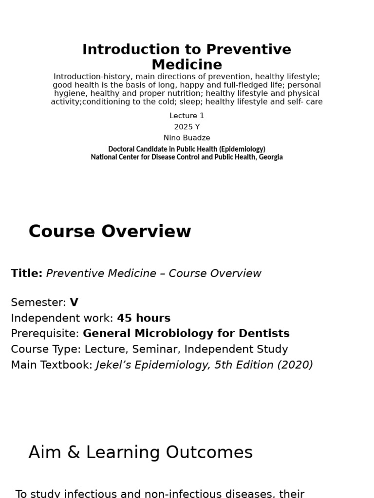 Introduction to Preventive Medicine | PDF | Preventive Healthcare ...