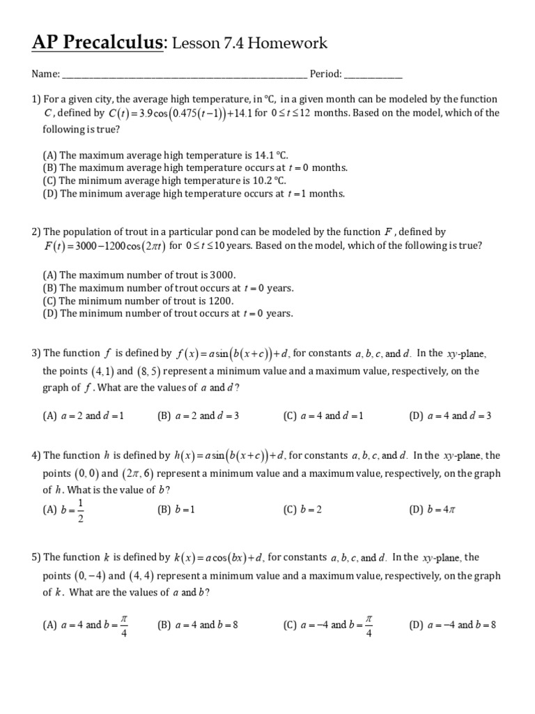 Sinusoidal Functions in Data Modeling | PDF | Gear | Function (Mathematics)