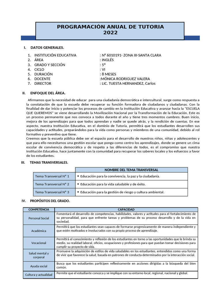 Programas Tutoria | PDF | Evaluación | Maestros