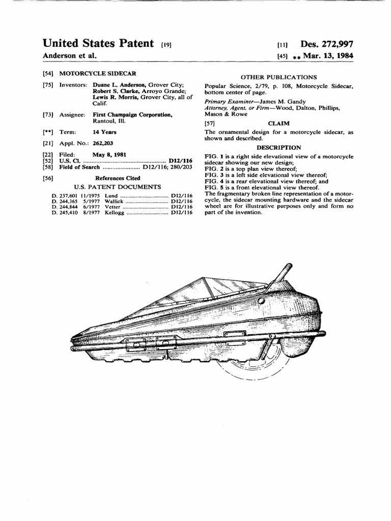 D272997 Motorcycle Sidecar | PDF