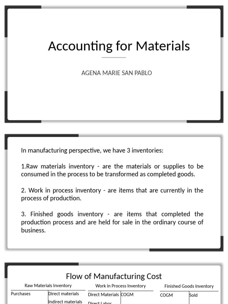 Accounting For Materials | PDF | Inventory | Accounts Payable