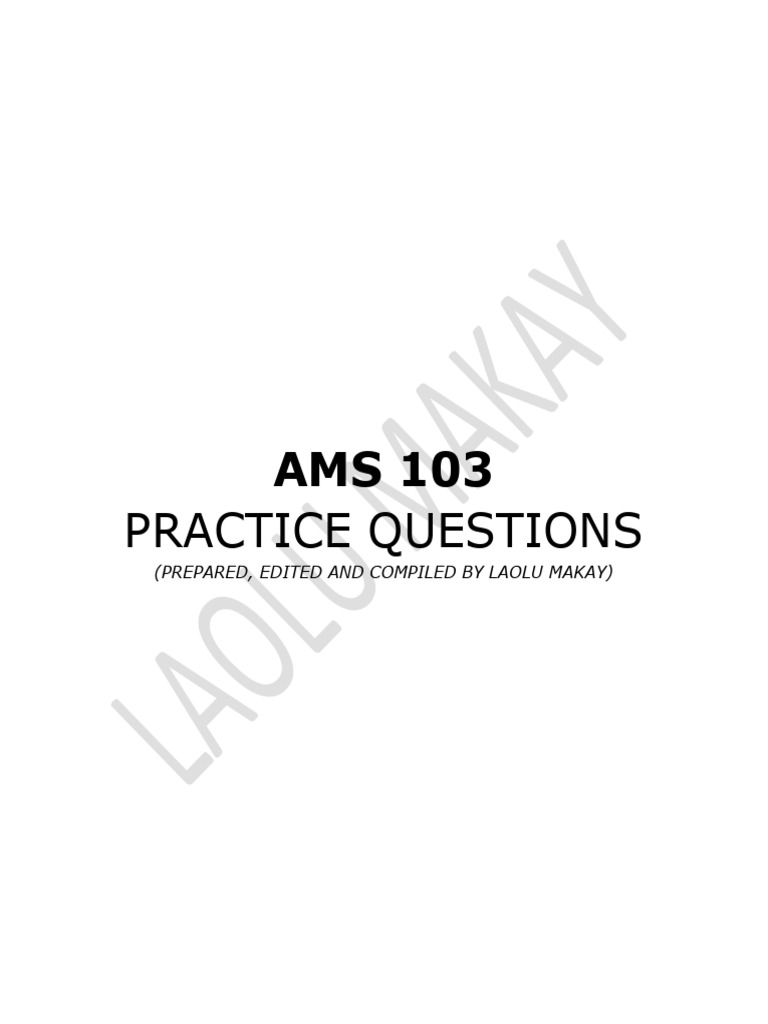 AMS 103 Practice Questions Guide | PDF | Operating System | World Wide Web