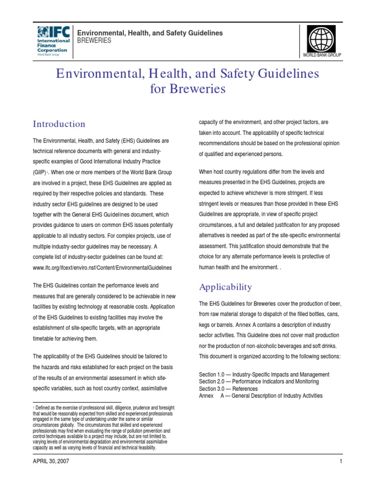 Safety Brewery Pdf Brewing Beer