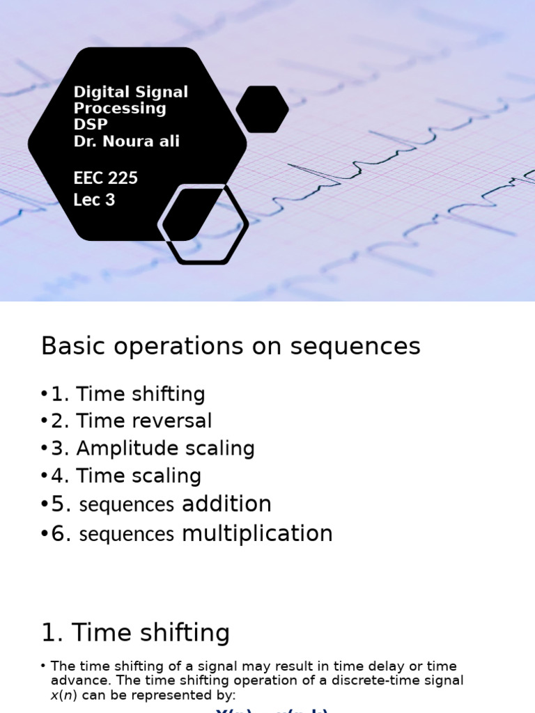 DSP Basic Operations on Sequences | PDF | Multiplication | Applied ...