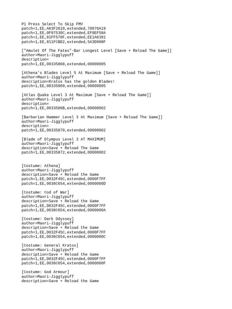 God of War II Cheats and Costumes | PDF | Greek Mythology
